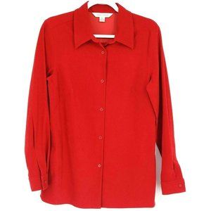 Vintage Casual Corner Button Down Shirt Red Size M